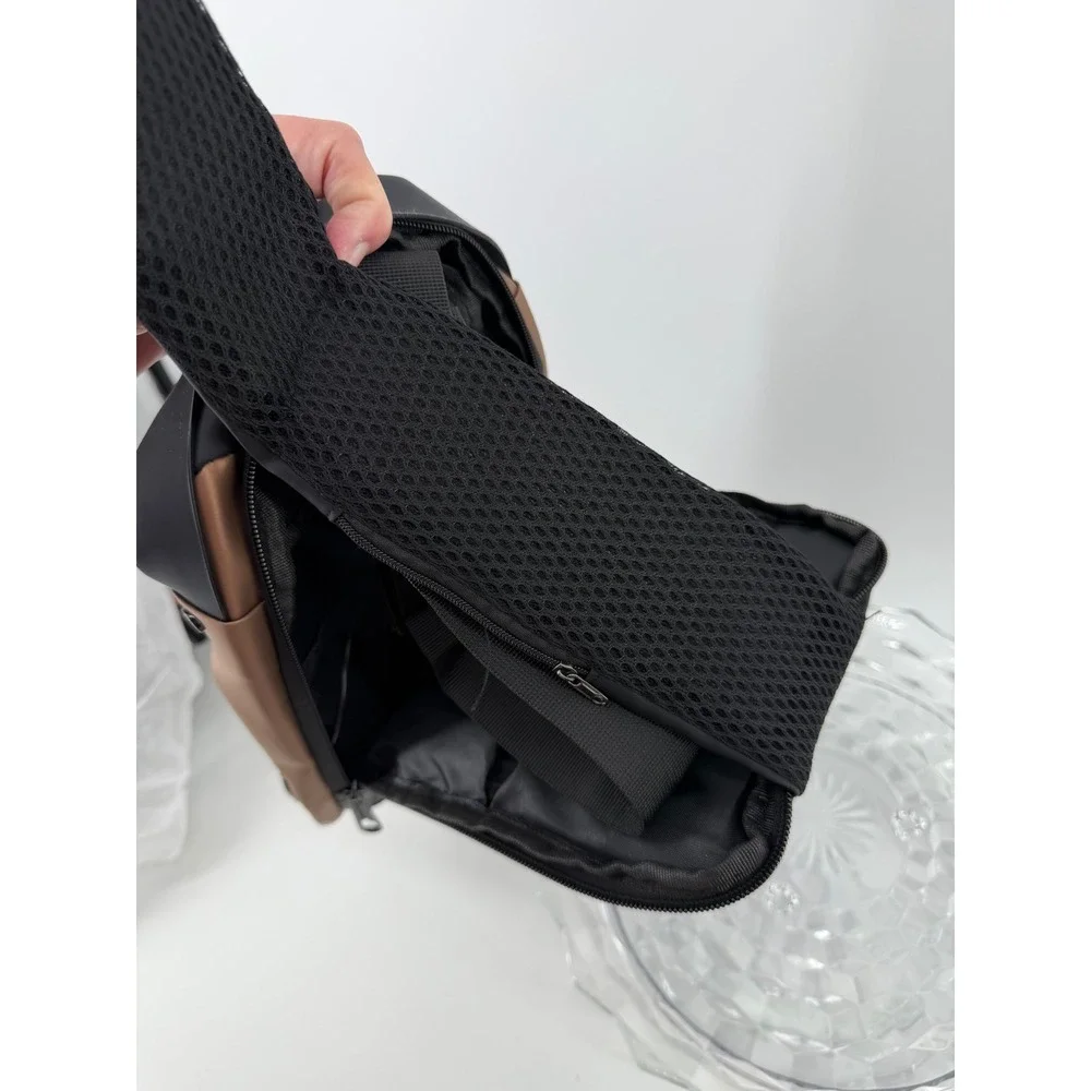 Fashion Anti Theft Sling Bag Black Brown Combination Lock USB Port Crossbody